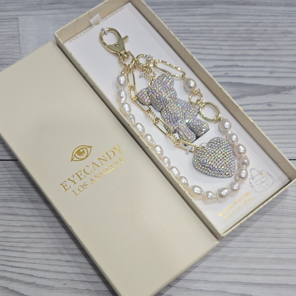 Eye Candy Iridescent Bear Bag Charm And Keychain